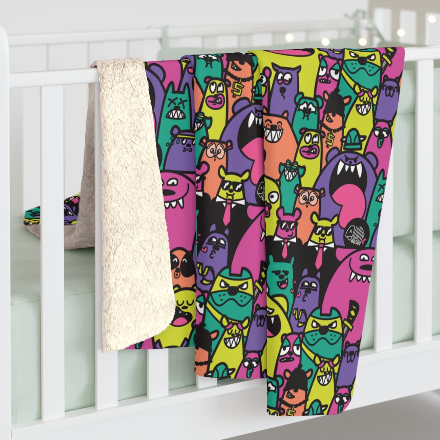 BEAR AFFAIR (PASTEL) - Sherpa Fleece Blanket